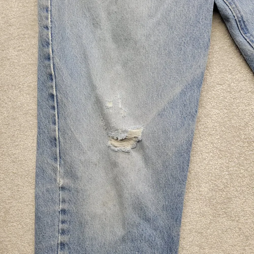 Carhartt B17 DST Mens 36x32 Relaxed Fit Distressed Jeans Light Wash Denim